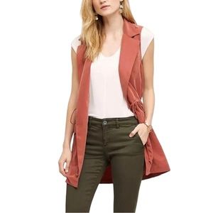Elevenses by Anthropologie Old Town Rust Vest Longline size Extra Small XS